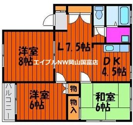 ララ松崎　Dの物件間取画像